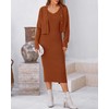 BTFBM Women Fall Knit Sweater Dress Set Bodycon Slit Midi