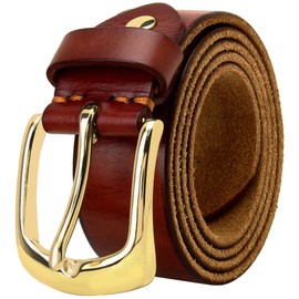 Falari Men's Classic 100% Full Grain Leather Belt 38mm Enclosed in a Gift Box 9025 - Multi -