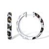 Santuzza Hoop Earrings 925 Sterling Silver Python Pattern Black Gemstone