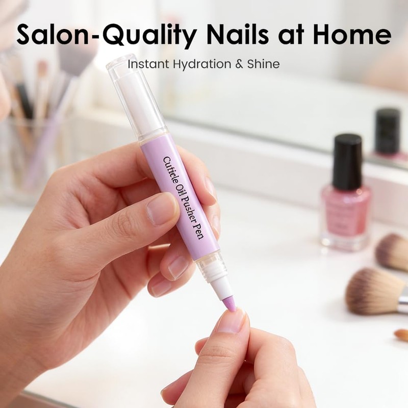 2en1 Empujador de Cutículas y Aceite para Cutículas,Herramienta de Manicura