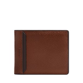 Fossil Men's Bifold Flip ID Wallet, Huntington Brown, one Size