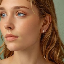 Kerraom 925 Sterling Silver Star Earrings for Women - Hypoallergenic Classic Star Double Star Earrings Jewellery Gift for Women, Sterling Silver