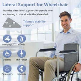 KAAMOS Lateral Support for Wheelchair Pads Cushions for Seniors Wheelchair Pillow Back Support Foam Wedge Cushion Wheel Chair Side Guards Panels Stabilizer Attachment (1Pcs)