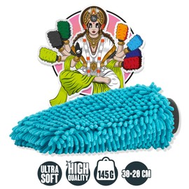 Nuke Guys XL Chenille Wash Mitt - Car Wash Glove Made of Ultra Soft Microfibres - Microfibre Wash Mitt - For Lint-Free and Scratch-Free Car Wash - Light Blue