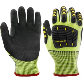 Ironwear 4885 Hi-Visibility Puncture and Impact Resistant Safety Gloves with TPR Padding