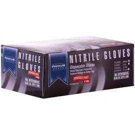 Premium Guard - Nitrile Gloves - Disposable, Powder Free, Latex Rubber Free, 5 mil, Black Nitrile Gloves, 100 gloves per Box, Size - XL