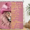 Miyotaa Pink Lion Motivational Quotes Shower Curtain Set 60Wx71H Inches