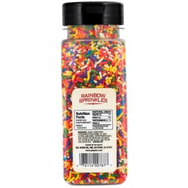 Chefs Select Decorative Rainbow Sprinkles Jimmies 14oz | Value Size | Gluten Free Certified