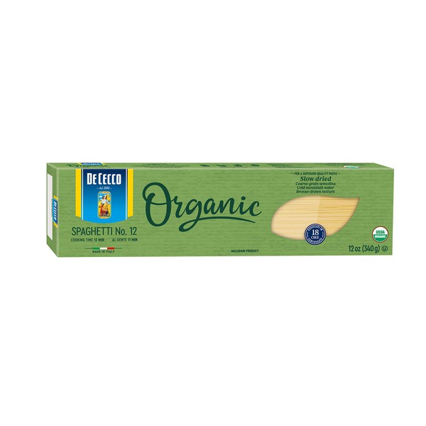 De Cecco Organic Pasta, Spaghetti No.12, 12 Ounce (Pack of 12)