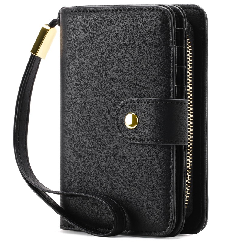 RNIEGA Women's Bifold Genuine Leather Lightweight Folding Wallet with Coin