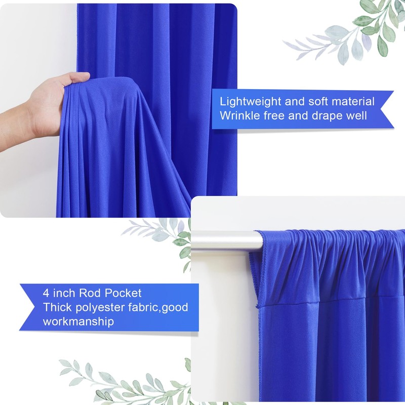 Royal Blue Backdrop Curtain 10x8ft Party Photo Backdrop Drapes 2