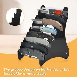 Acrylic Knife Block, Fixed Blade Knife Series Display Stand/Case - Knife Holder for Tactical & Survival Knives, Holds 8 Knives