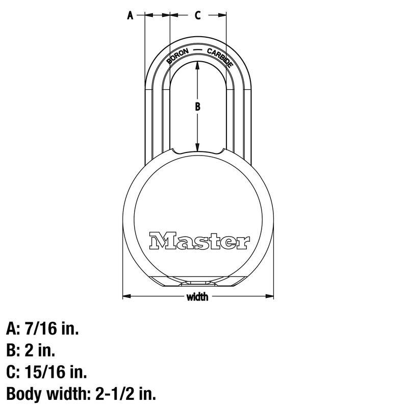 Master Lock Magnum Heavy Duty Solid Steel Silver Padlock with