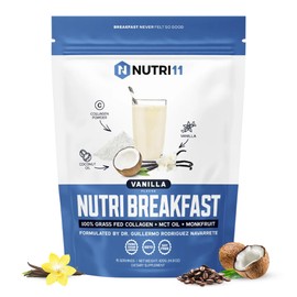 NutriBreakfast by Nutrillermo/Keto Protein Collagen Powder with MCT Oil/MCT Oil Powder with Collagen/Keto Collagen Peptides Powder with Grass-Fed Bovine Collagen Type I & III (15.9, Vanilla)