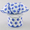 2.5" Wide Expressions Satin Paw Print Satin Wired Ribbon Blue