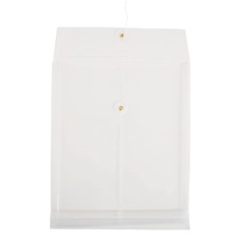 TRU RED Moisture Resistant Expanding Wallet, Button & String Closure, Letter Size, Clear, 30/Carton (TR32431-CCVS)