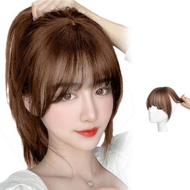 Bangs Wig, Partial Wig, Crown Wig, Women's, Natural, Thin, Fluffy, For Everyday Use (Light Brown)