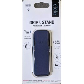Clckr Smooth Leather Phone Grip - Navy Blue