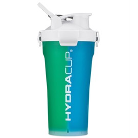 Hydra Cup DualShaker Pro 32 oz Shaker Bottle for Protein Shakes, Shaker Cup w/Handle & Ball Blender Whisks, Dual Mixing Shaker Bottle with Storage, 2 in 1, for Travel To Go, BPA Free (White)