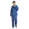 Amaxer Flannel Pyjamas Men's 100% Cotton Pyjamas with Button Placket
