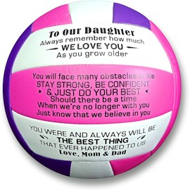 Tobestu to Our Daughter Volleyball Indoor Outdoor Sports Balls Inspirational Christmas/Birthday/Thannksgiving Day Gifts for Daughter (Pink)