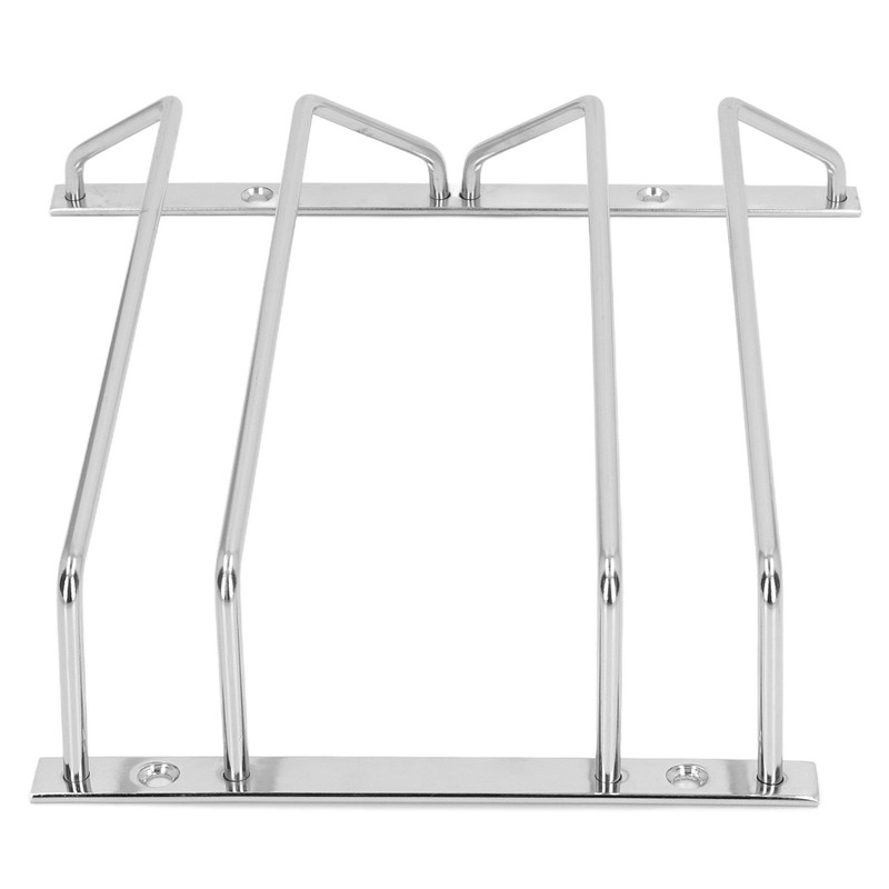 Stainless Steel Double Row Wine Glass Stemware Rack Hanging Stemware