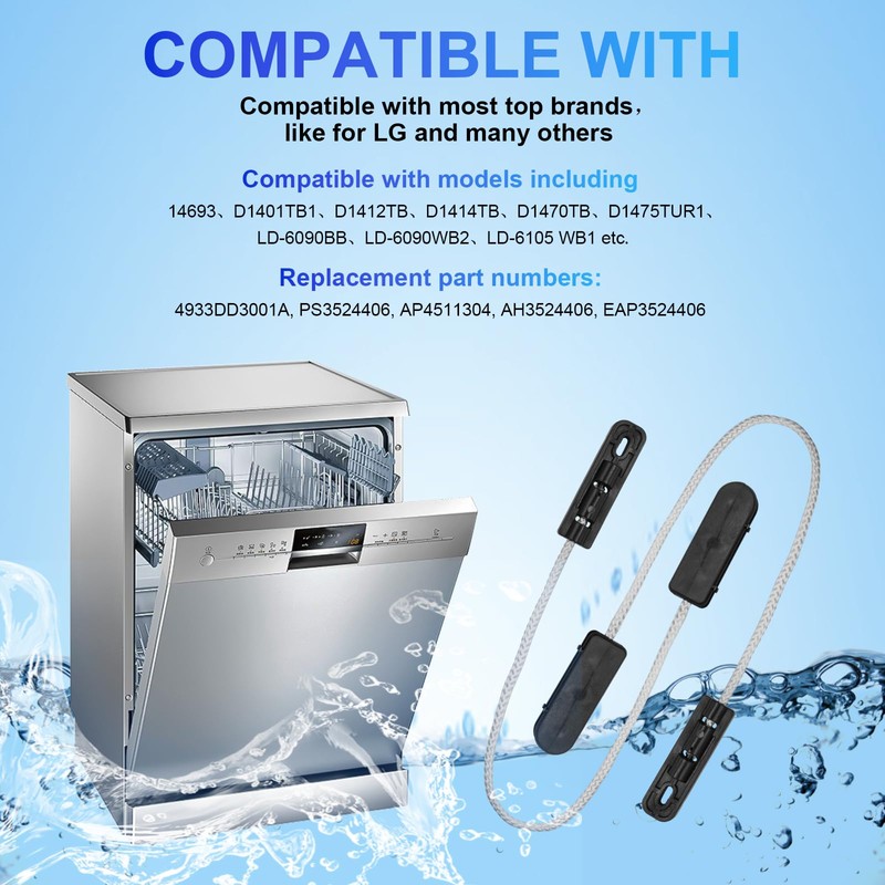 Leewardship Dishwasher Door Hinge Cable Assembly - For LG (Pack