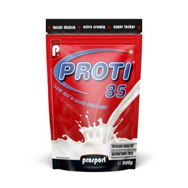Prosport Proti 85 Waldfrucht-Joghurt Proteinshake, 500g Beutel, Eiweisspulver, extra cremig, 4 Komponenten Protein-Mix, mit 10 Vitaminen, BCAAs, EAAs, 16 Portionen