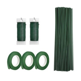 Artificial Flower Set, Flora Tape, 3 Rolls, 50 Pieces, Painted Iron Wire, 2 Rolls, Artificial Flower Arrangement Kit, Crafts, DIY Flora, Flower Arrangement Kit, DIY Craft Materials, Gardening