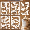 FINGERINSPIRE 4Pcs Silhouette of the Cat Stencils with Paint Brush