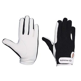 S-Products LADIES HORSE RIDING FLEECE & SYNTHETIC LEATHER WOMEN EQUESTRIAN SPORTS GLOVES (Medium, Navy Blue)