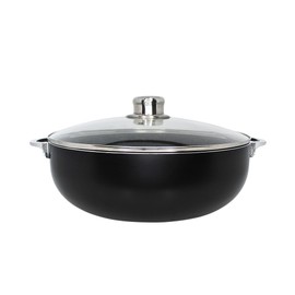 IMUSA 9Qt Bistro Ceramic Nonstick Caldero/Dutch Oven with Glass Lid, Black