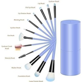 LOVHIDE 12 Pcs Makeup Brushes For Foundation, Eyeshadow, Eyebrow, Eyeliner, Blush, Powder Concealer Contour (Pack Of 12) (Standard, Black)