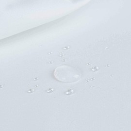 Optimal Products Fabric Shower Curtain Plain White Extra Wide Extra Long Standard With Hooks Ring (180 Width x 210 Length)