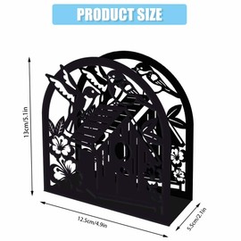 SUPERDANT Napkin Holder with Bird Motif for Tables Bird House Made of Iron Standing Napkins and Tissue Dispenser for Kitchen Dining Table Worktop Cocktail Picnic Outdoor Metal Holder