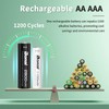 Bonai Rechargeable AA and AAA Batteries with Charger, 8 x