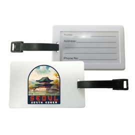 Seoul South Korea Design C Souvenir Luggage Tag 4-Pack