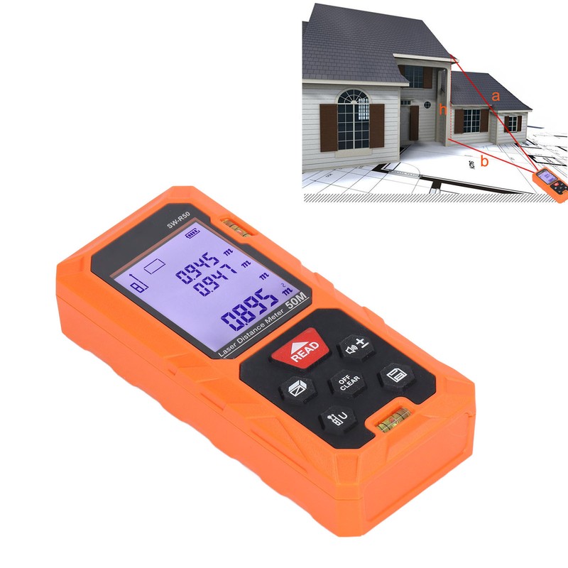 Handheld Laser Distance Meter High Accuracy Double Sensing Holes Digital