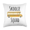 Skoolie Squad School Bus Conversion RV Throw Pillow