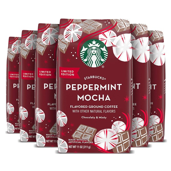 Starbucks Flavored Ground Coffee — Peppermint Mocha — 6 bags (11 oz. each)