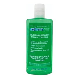 Exderm Pur Gel Dermolimpiador Limpiador Facial Purificante para Piel Normal a Mixta Control de Grasa Rostro Hipoalergénico Sin Parabenos 250 ml