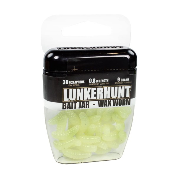 LUNKERHUNT Wax Worm | Bait Jar Fishing Lures, Infused with Scent - More Durable Than Other Baits or Soft Plastics