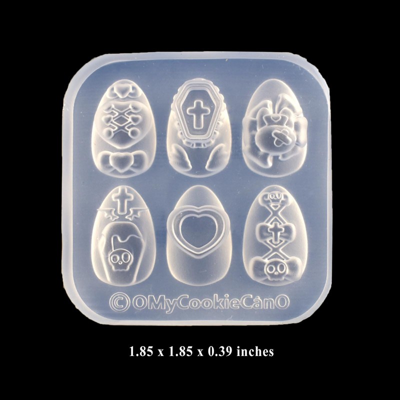 Nail Molds for Charms Halloween Skull Cross Designs Carving Template