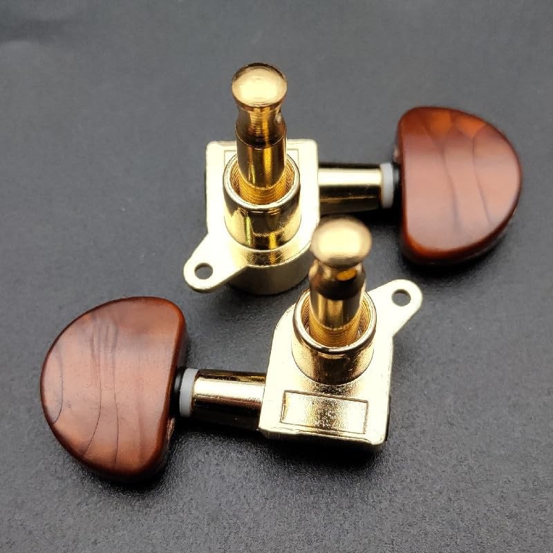 MAXCHEER 6PCS Brown Pearl Universal Guitar Tuning Pegs Keys Tuners