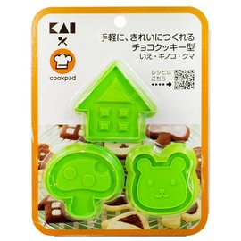 貝印 KAI × COOKPAD クッキー チョコレート型 いえ ・ キノコ ・ クマ 手軽に、きれいにつくれる DL-8006