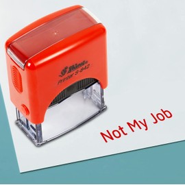 Printtoo Not My Job Self Inking Rubber Stamp Pre,Inked Office Stamp, Home Office Business Stationery, 38 x 14 mm, Red