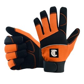 COLOURLINX Heavy Duty Work Gloves Multipurpose Safety Gardening Working Mechanic Driving Construction DIY Farm Yard Gloves Firm Grip Non Slip Lifting Handling Gloves (Orange, L)
