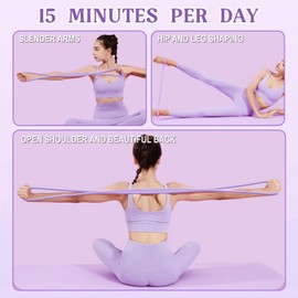 Resistance Bands - Figure 8 Exercise Bands for Men and Women with Handles, Ideal for Glutes, Back, and Full Body Workouts - Durable Rubber Yoga Pulling Rope