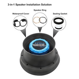 RECOIL SPB65K 4 Pack Foldable Silicone 6.5” Car Speaker Baffle Kits, for Sound Quality Improvement and Speaker Protection, Four Pieces