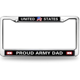 Proud Army Dad License Plate Frame Military US Army Pride Easy Installation License Plate Frame US Army Blessing License Plate Frame for Family Members